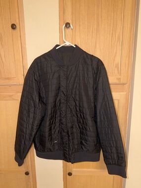 Men's Black Quilted Bomber Jacket